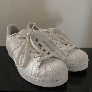 Adidas white Superstars
